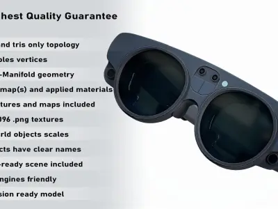 Magic Leap 2 VR AR Glasses PBR Low-poly 3D model