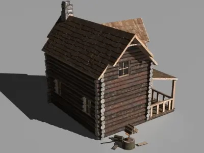 Log cabin 3D model