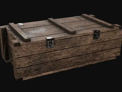 Low-Poly Wooden Storage Crate Low-poly 3D model