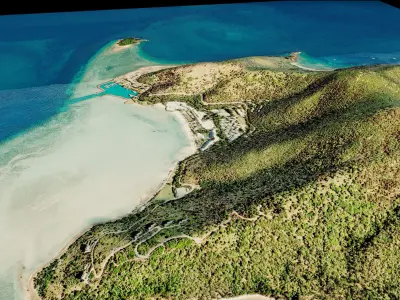 Hayman Island full 3d model terrain Low-poly 3D model