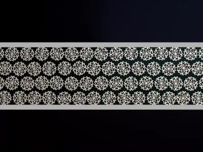 Stylized Snowflake Grid Metal Panel PBR Seamless Texture