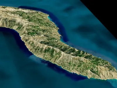 Icaria island 3d model terrain 3D model