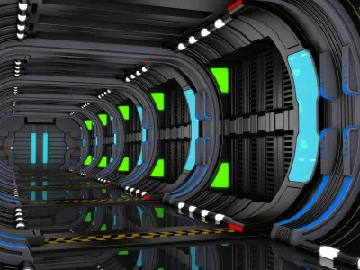 Sci Fi Corridor 3D model 96