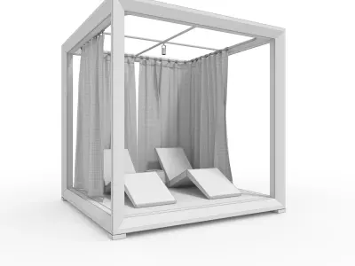 Poolside Cabana 18 3D model