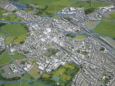 Oxford - 3D City Model Low-poly 3D model