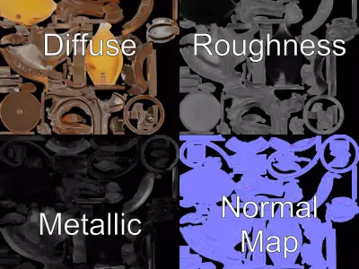 Antique Brass Wall Sconce model pack Low-poly 3D model