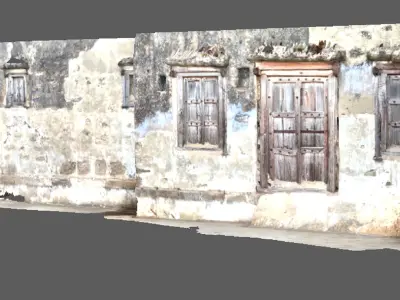 Wall structure of Indian street in the time of Medieval 3D model