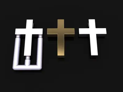 BOXED CROSS HOLLOWED RELIGIOUS FASHION PENDANT 3D print model