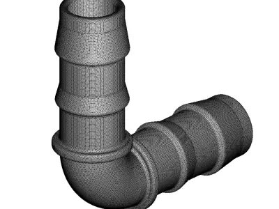 Transparent Irrigation Pipe L Joint 3D model