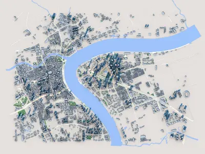 Shanghai City China 3D model