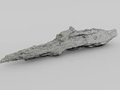 SCANNED BROKEN LOG Low-poly 3D model