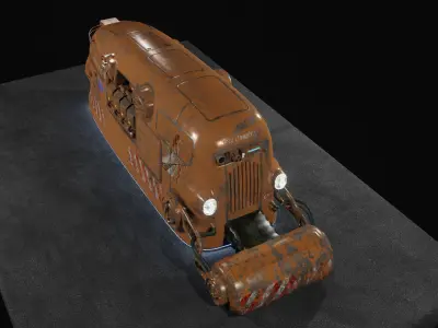 Sci Fi Street Sweeper Robot Low-poly 3D model