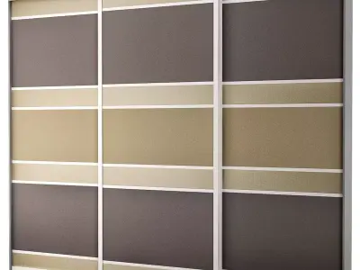 Wardrobe 3d model sliding doors Low-poly 3D model