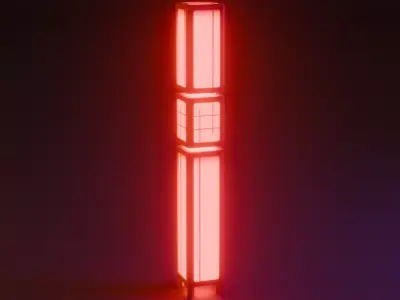 Tall Japanese Andon Floor Lamp Free low-poly 3D model