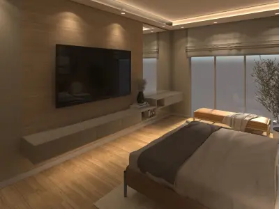 Modern Bedroom Interior 3dmax  Free low-poly 3D model