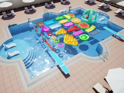 Swimming Pool Low-poly 3D model