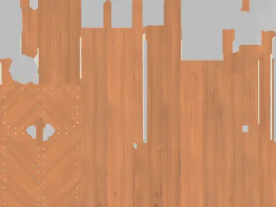 Wood Entrance Door 5 3D model