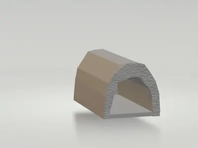 road with tunnel Low-poly 3D model