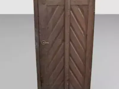 Door 1 Wood Low-poly 3D model