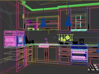 Modern Kitchen 3D model Free 3D model