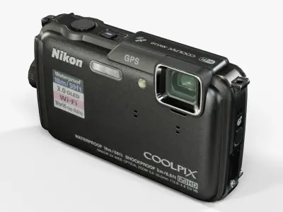 Nikon Coolpix AW110 rugged and proof digital camera Low-poly 3D model