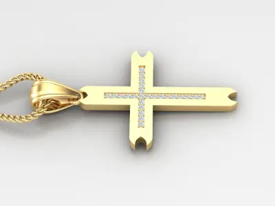 High Cross Pendant Light Gold 18K 4CP005 3D print model