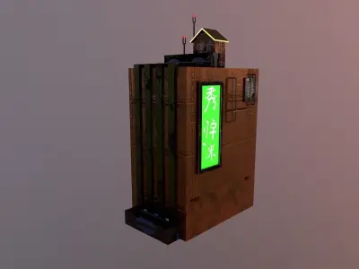Cyberpunk City - Building 3 Low-poly 3D model