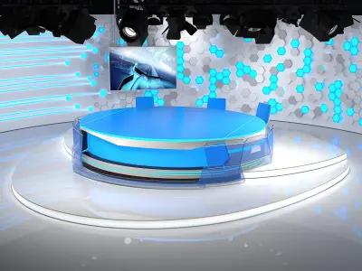 Virtual Broadcast Studio 10 Low-poly 3D model