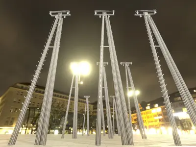 Wooden Electricity Pole with Ladder - Object  043  Low-poly 3D model