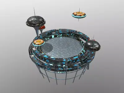  Sci-Fi Platform  Low-poly 3D model