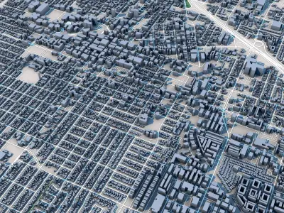 Santa Ana City California 3D model