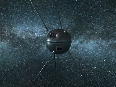 Vanguard 1 Satellite Low-poly 3D model