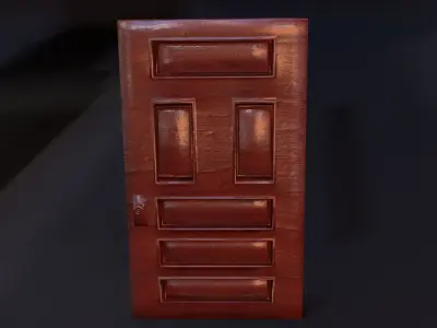Game Ready Door wooden Low-poly 3D model purchase