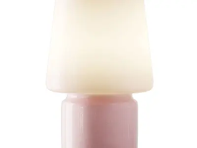 Little Glass Table Lamps Pink  Aqua and White 3D model