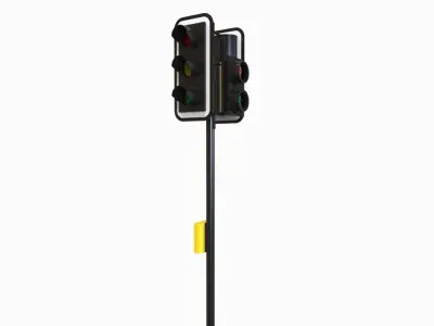 Double Traffic Light Walk Low-poly 3D model