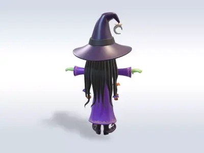 Adorable Witch Halloween Character 3D Model 3D model purchase