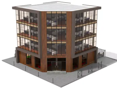 Office Building Low-poly 3D model