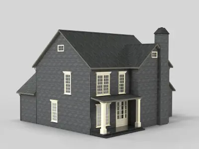 British House Design 06T1  Low-poly 3D model