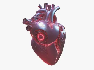 Cybernetic Heart  3D Model SciFi Biomechanical Asset 3D model