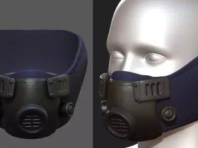 Gas mask respirator scifi futuristic helmet  Low-poly 3D model