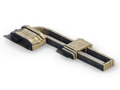 Blacksmith shop - stone ladder 03 3D model