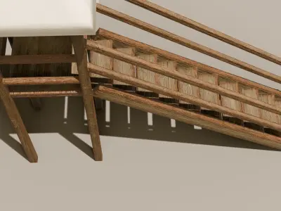 Playground castle with a slide Low-poly 3D model