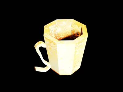 Self Emitting cup with curve handle Free low-poly 3D model