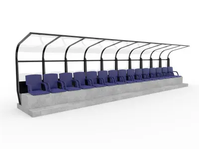 Collection Soccer Bench 3 3D Model Pack