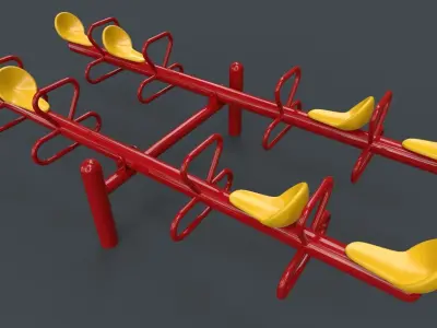 PBR Modular Outdoor See Saw Playground D Low-poly 3D model