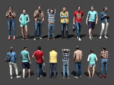Stylized Lowpoly People Casual Pack Volume 3 Low-poly 3D model