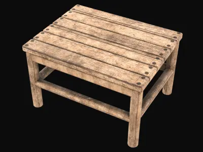 Medieval Market- Leather Hanger and Stool Free 3D model