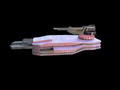 Fighter Space Scifi Spaceship  Low Poly PBR  Low-poly 3D model