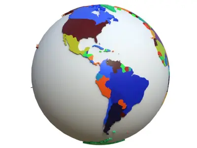 Countries Globe Low-poly 3D model