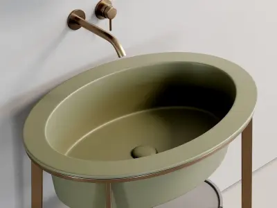 Ceramica Cielo Catino Ovale Washbasin set 2 Low-poly 3D model